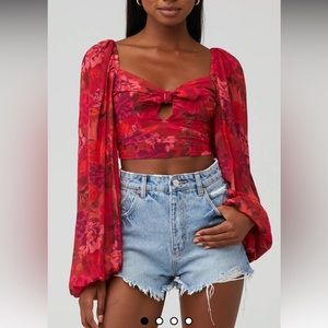 For Love and Lemons Cropped Blouse